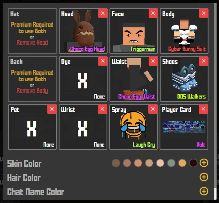 Krunker Customization Layout